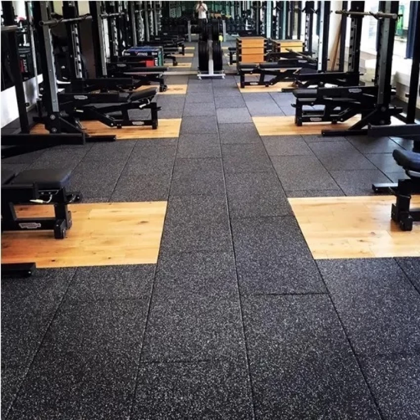 Gym rubber tiles size and flooring