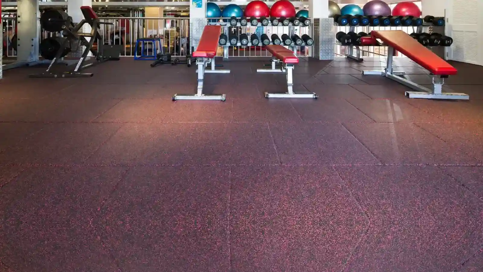Gym rubber tile flooring