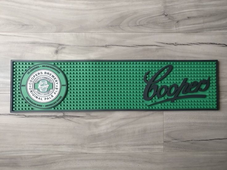 rubber bar mat personalised